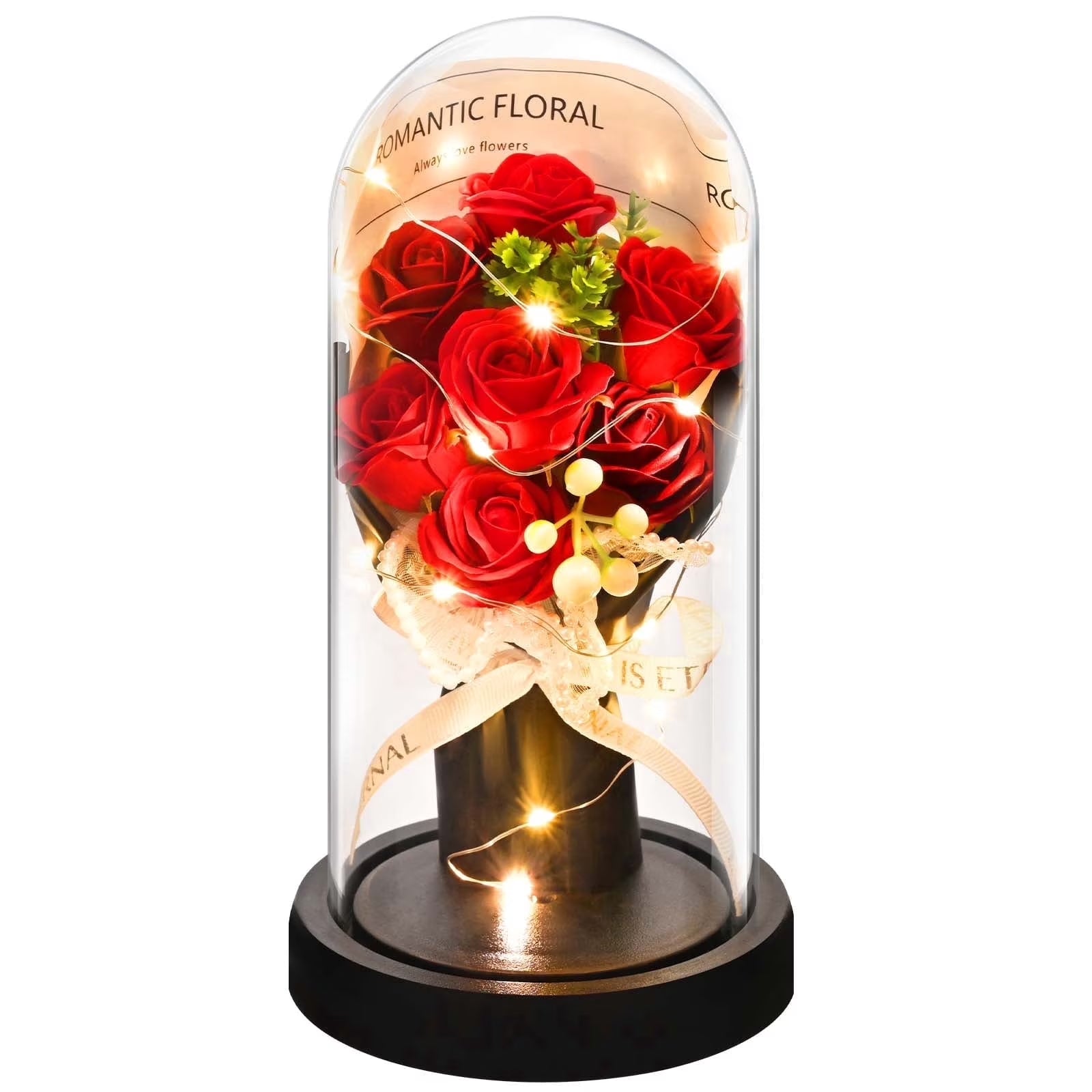 Preserved Flowers Bouquet Mothers Day Gifts for Mom,Red 7 Eternal Rose Forever Flower for Mother'S Day Gift for Her Grandma